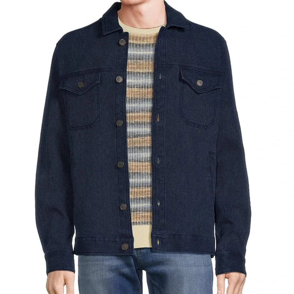 ROWM Shacket/Jacket Waffle Texture Indigo Dyed for Men Casual Chore Barn